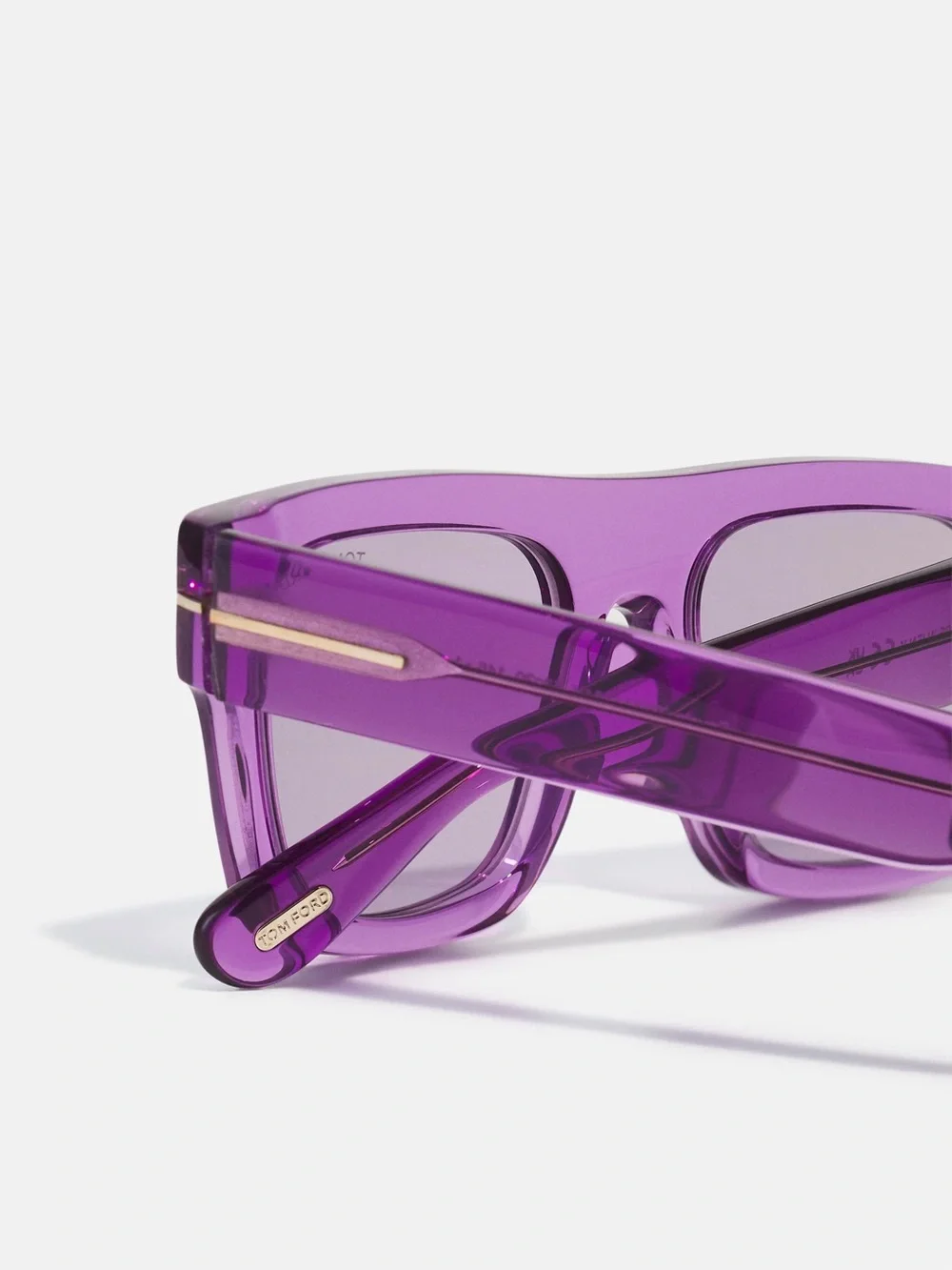 New Tom Ford FT0711 81Y Fausto Lavender Transparent Square Sunglasses Authentic